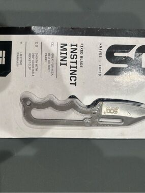 SOG Instinct Mini Fixed Blade Knife - Silver